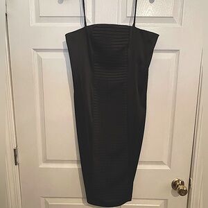 Calvin Klein Black Satin Bodycon Sexy Dress Sleeveless w Adjustable Straps Sz 12